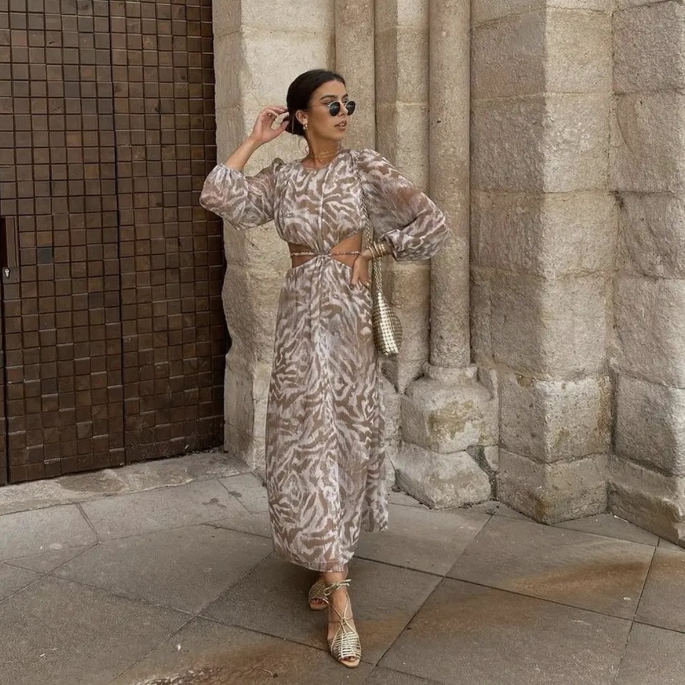 Zara cut out animal print  dress👗